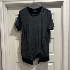 Men's Black Shirt with Front Zipper